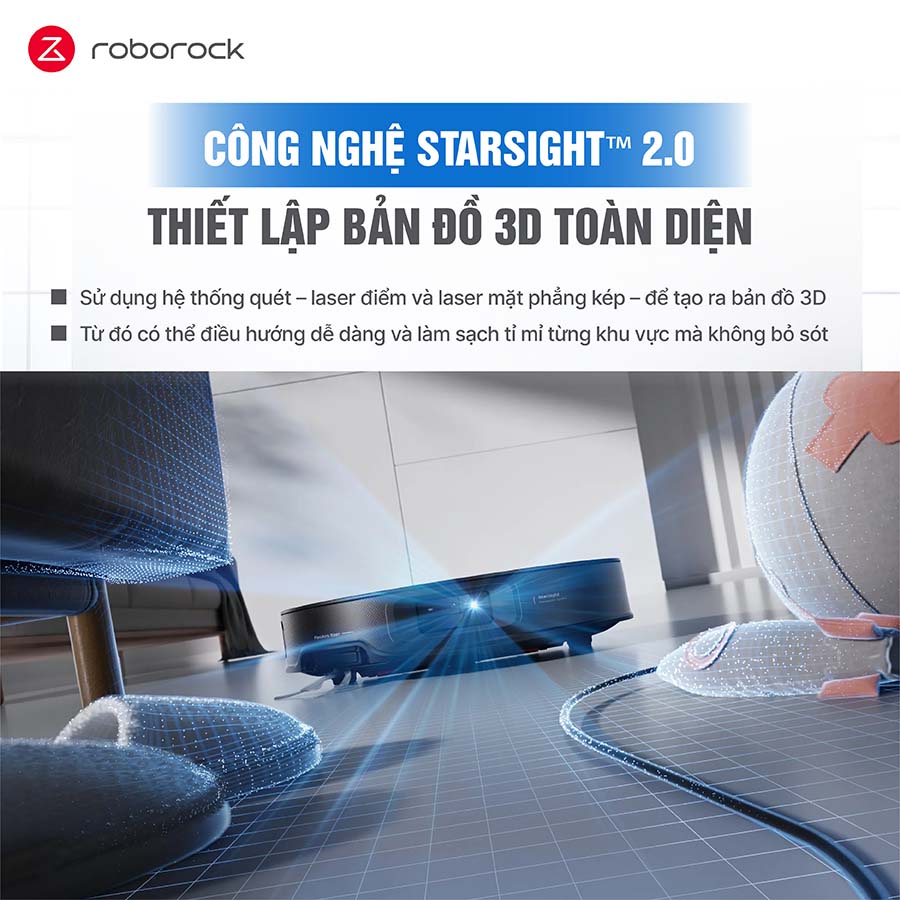 Robot hút bụi lau nhà Roborock Saros 10R