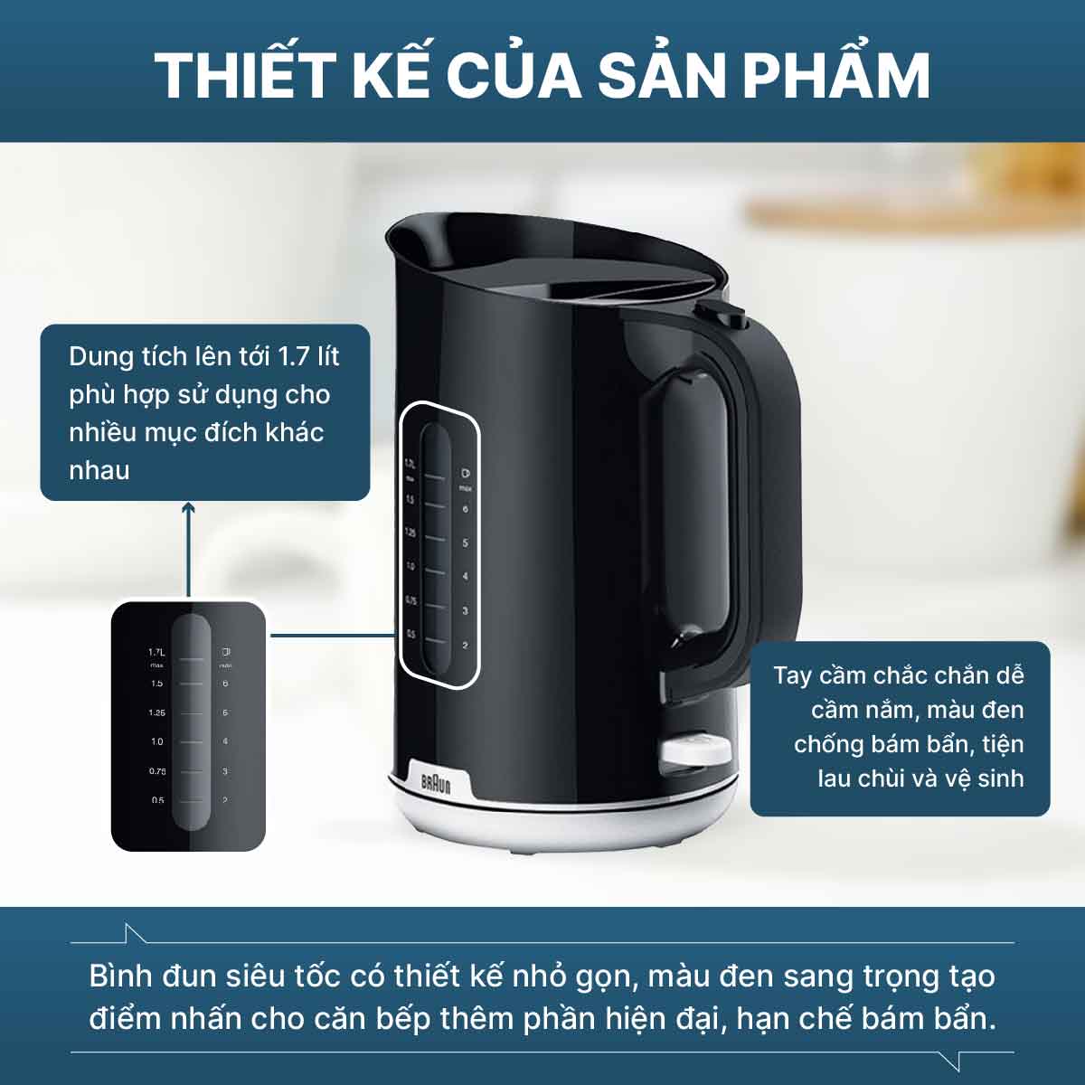 Braun WK1100BK thiết kế hiện đại, tiện lợi