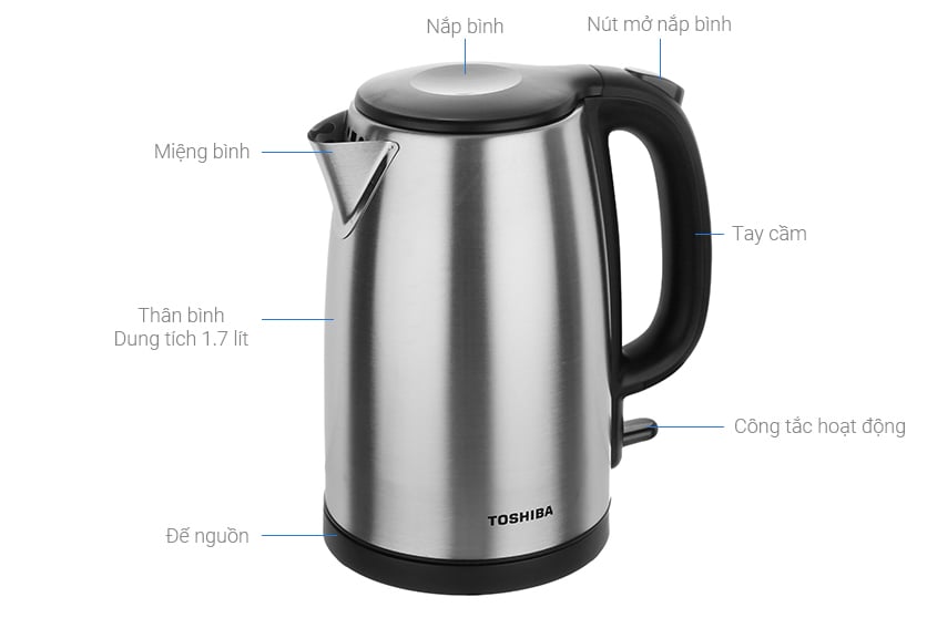 Cấu tạo của ấm siêu tốc Toshiba KT-17SH2NV