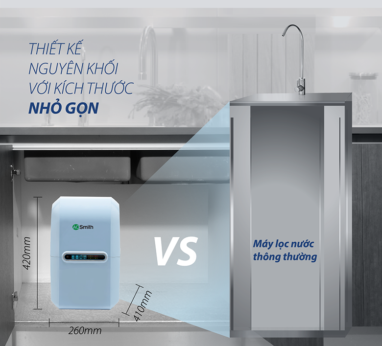 Máy lọc nước A.O Smith A2 nhắc đến 1 thiết kế hoàn hảo