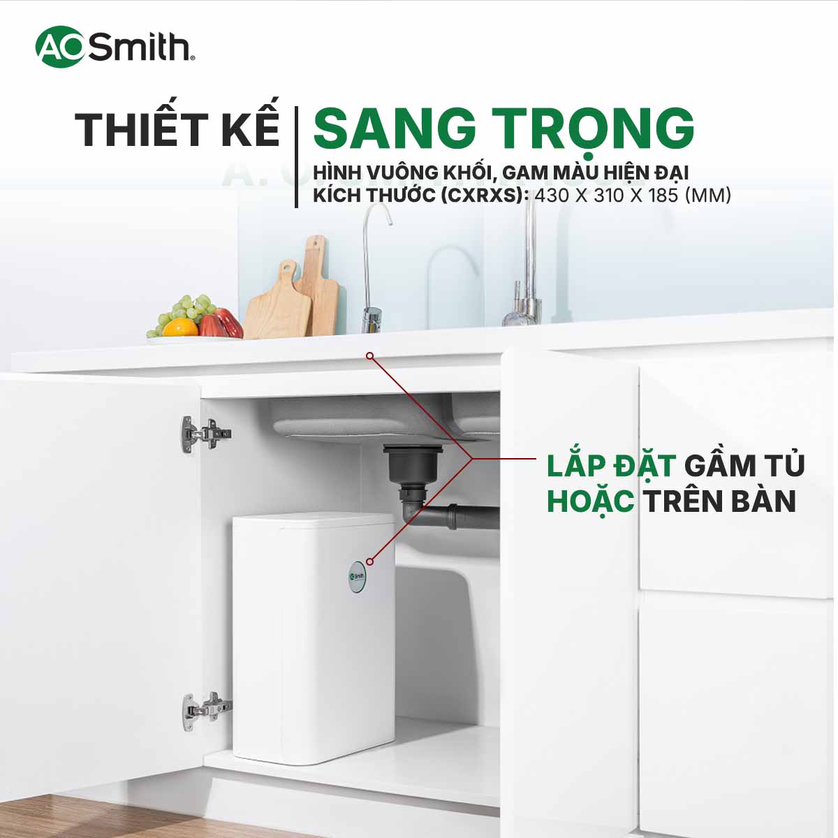 Máy lọc nước A. O. Smith S400 hiện đại trong từng chi tiết