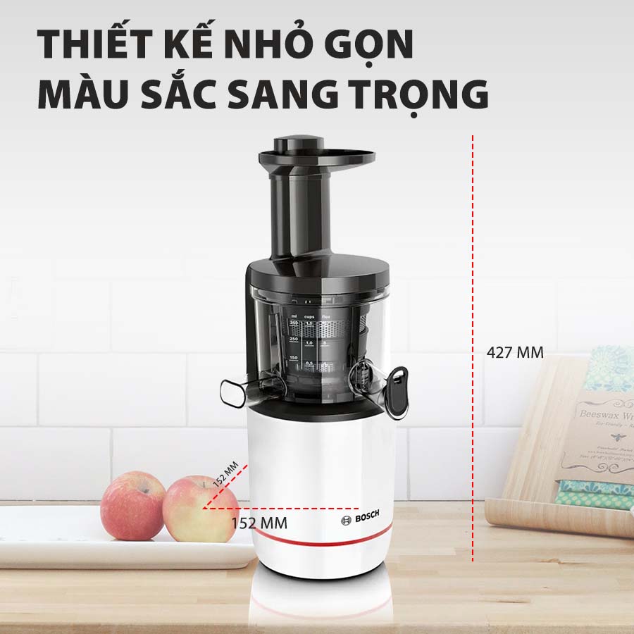 Máy ép chậm Bosch MESM500W thiết kế nhỏ gọn