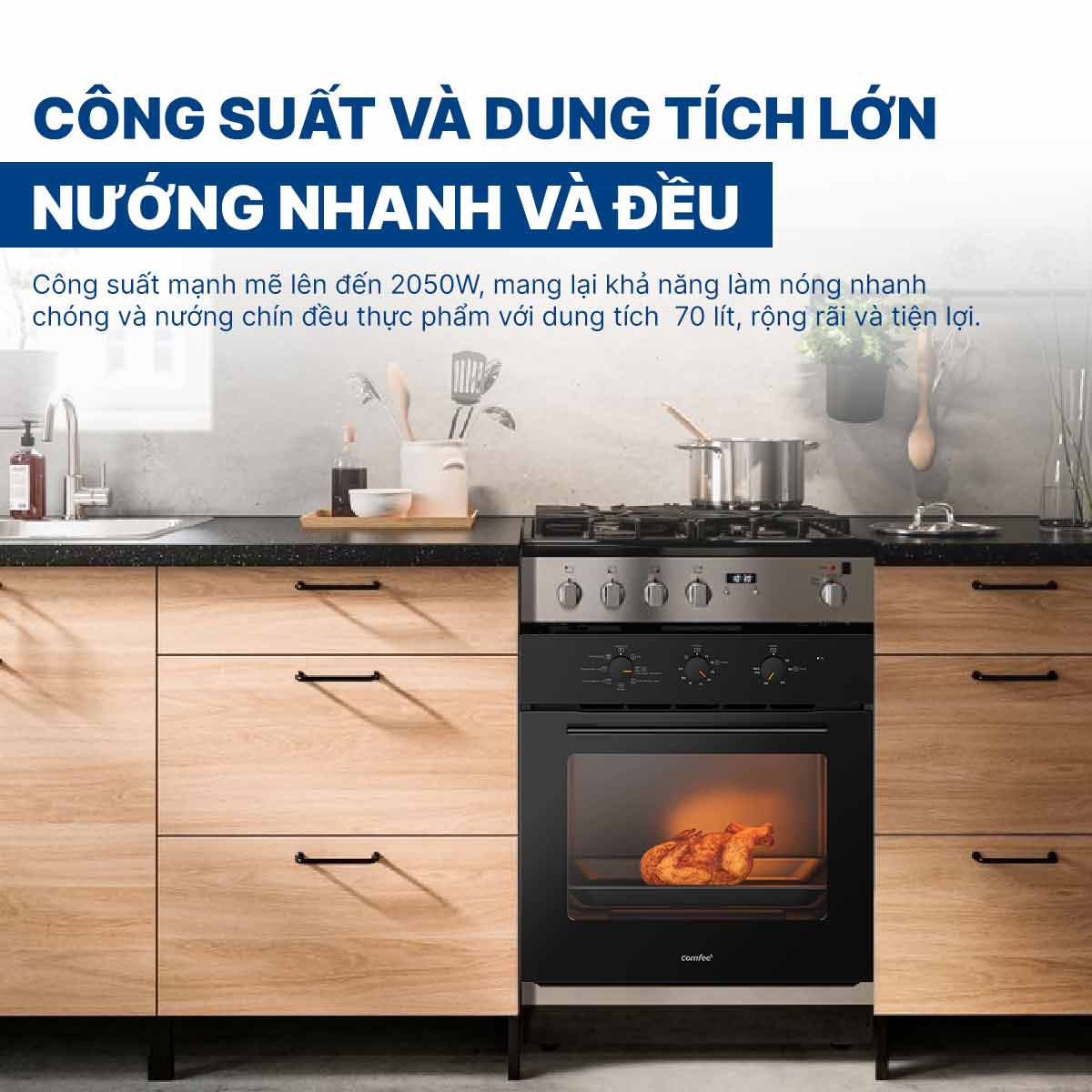 Lò nướng âm tủ Comfee 70 lít CO-AC70KB