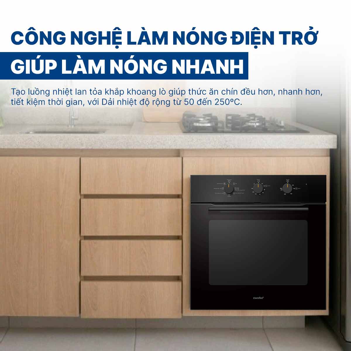 Lò nướng âm tủ Comfee 70 lít CO-AC70KB