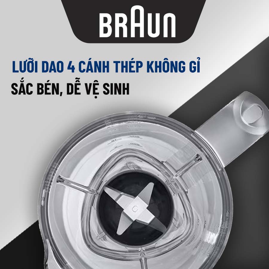 Braun JB1015BK sở hữu lưỡi dao thép không gỉ sắc bén
