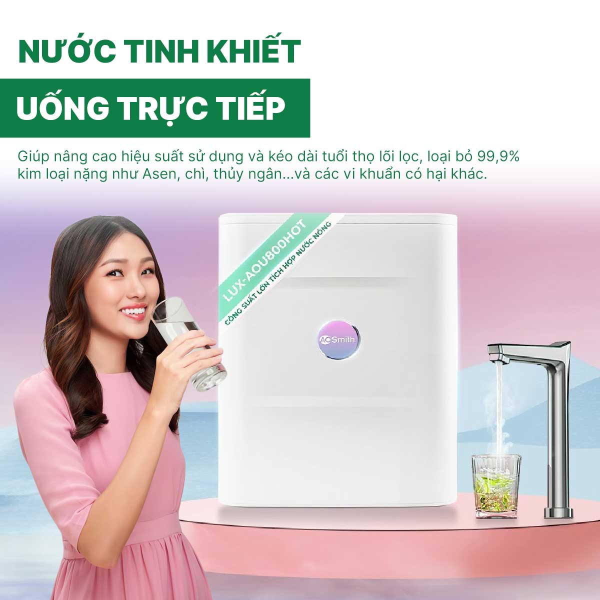 Máy lọc nước A. O. Smith ROSS™ LUX-AOU800HOT