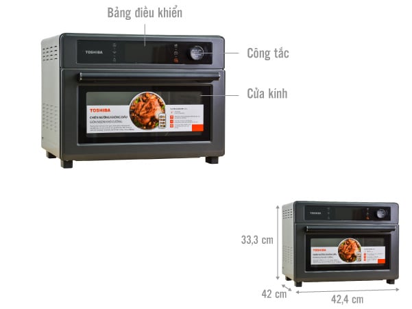 Cấu tạo của lò chiên không dầu TL2-SAC25GZC(GR) của Toshiba