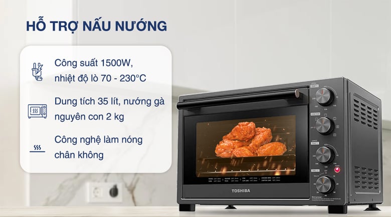 Lò nướng Toshiba TL-MC35Z có công suất 1.500W