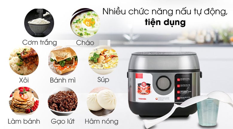 Nồi cơm Toshiba 1 lít RC-10IP1PV có thể chế biến đa dạng món ăn khác nhau